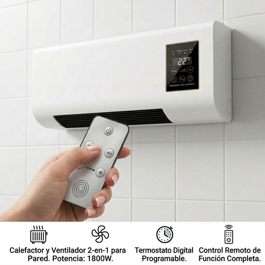 Calefactor y ventilador de pared 1800W